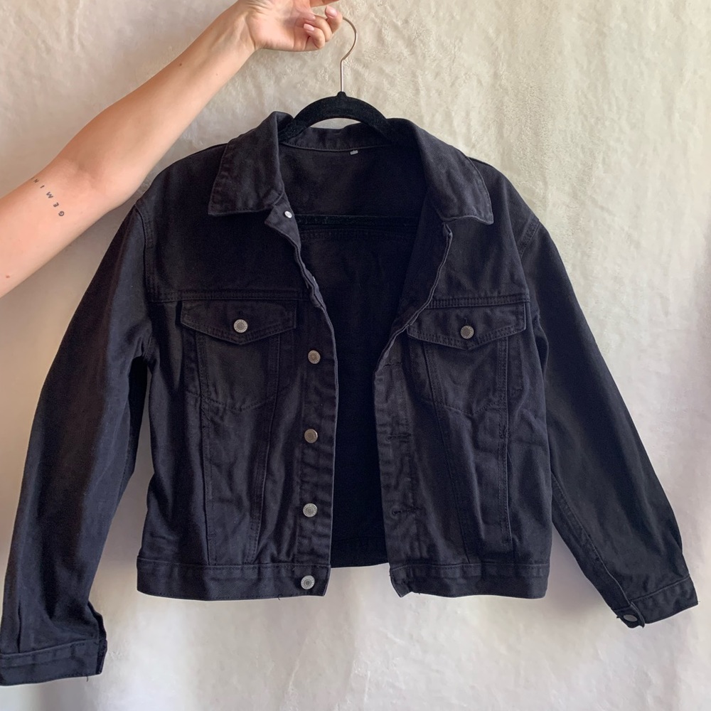 oversized black jean jacket